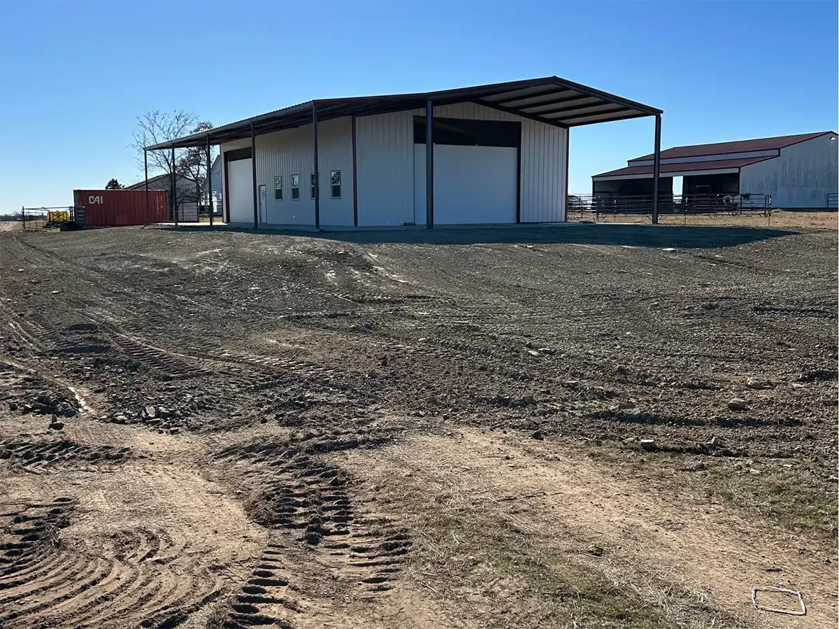 a pad of land that was cleared away and ready for building